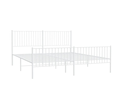 Estructura cama sin colchón con estribo metal blanco 193x203 cm