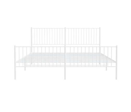 Estructura cama sin colchón con estribo metal blanco 193x203 cm