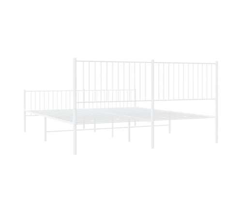 Estructura cama sin colchón con estribo metal blanco 193x203 cm