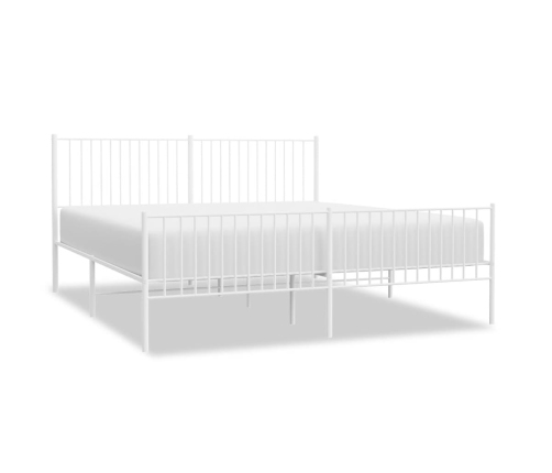 Estructura cama sin colchón con estribo metal blanco 200x200 cm