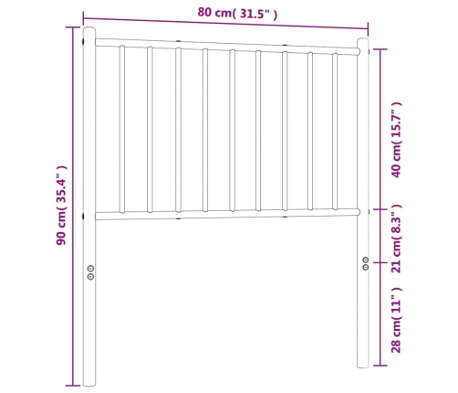 Cabecero de metal blanco 75 cm