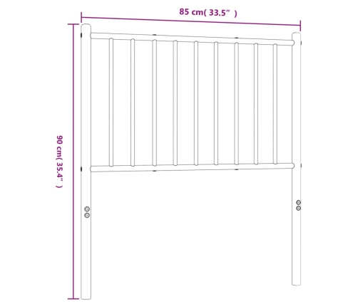 Cabecero de metal blanco 80 cm