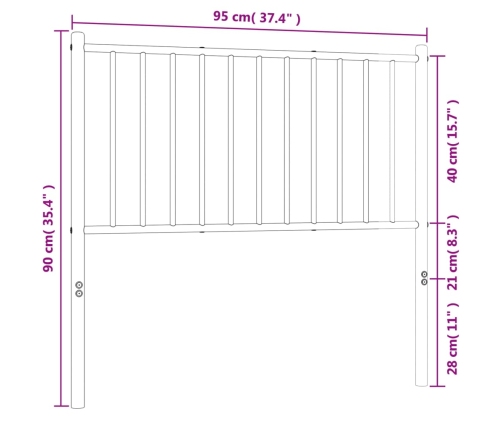 Cabecero de metal blanco 90 cm