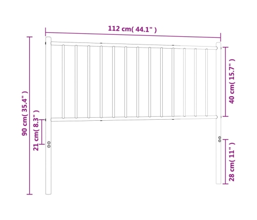 Cabecero de metal blanco 107 cm