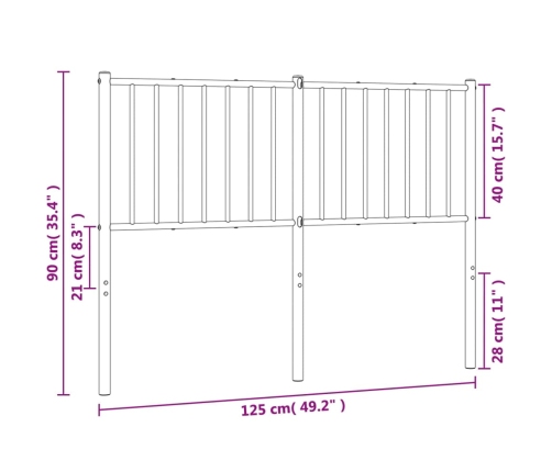 Cabecero de metal blanco 120 cm