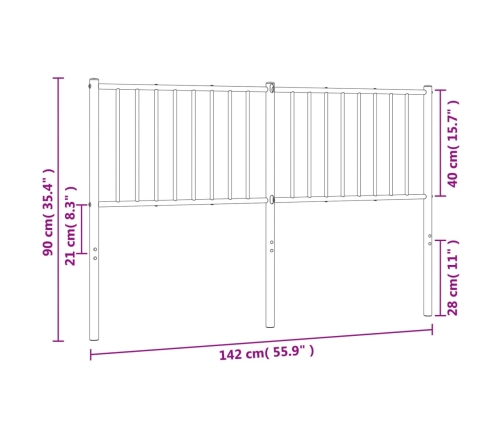 Cabecero de metal blanco 135 cm