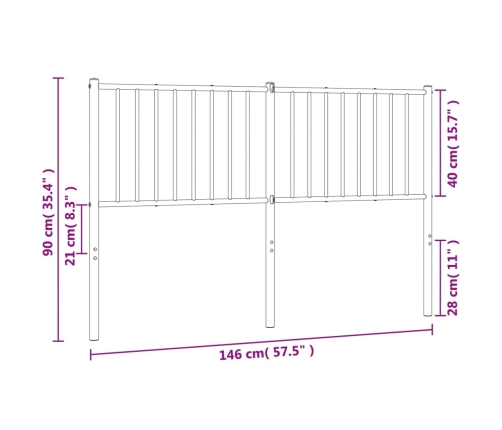 Cabecero de metal blanco 140 cm