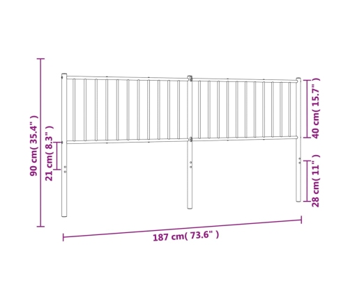 Cabecero de metal blanco 180 cm