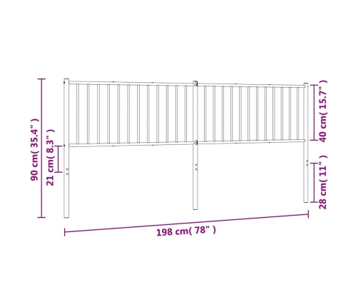 Cabecero de metal blanco 193 cm