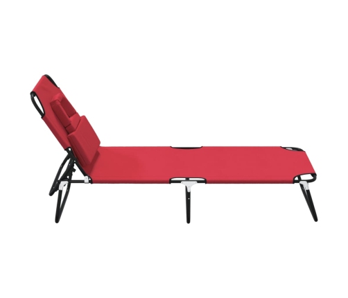 Tumbona plegable acero recubrimiento en polvo tela Oxford rojo