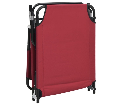 Tumbona plegable acero recubrimiento en polvo tela Oxford rojo