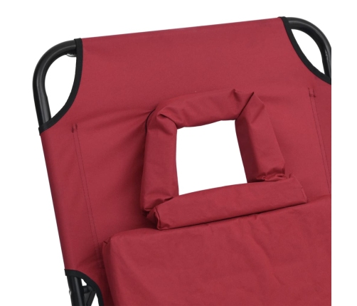 Tumbona plegable acero recubrimiento en polvo tela Oxford rojo