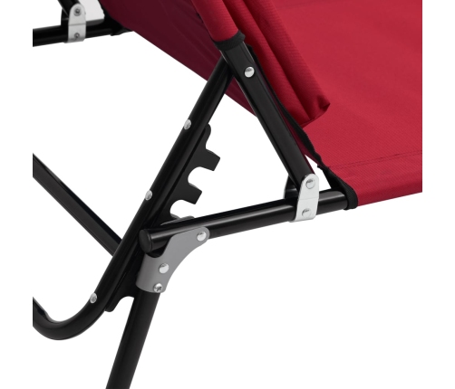 Tumbona plegable acero recubrimiento en polvo tela Oxford rojo