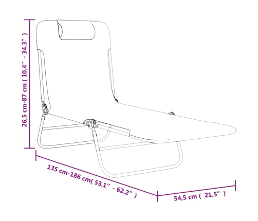 vidaXL Tumbonas plegables 2 uds acero y textilene gris taupe