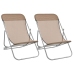 Silla de playa plegable 2 uds acero recubierto textilene taupe