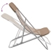 Silla de playa plegable 2 uds acero recubierto textilene taupe