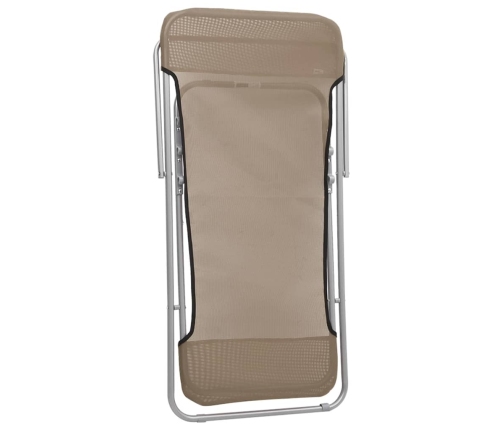 Silla de playa plegable 2 uds acero recubierto textilene taupe