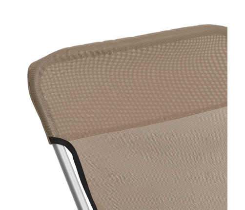 Silla de playa plegable 2 uds acero recubierto textilene taupe