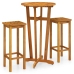 Mesa y taburetes altos de jardín 3 pzas madera maciza acacia