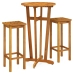 Mesa y taburetes altos de jardín 3 pzas madera maciza acacia