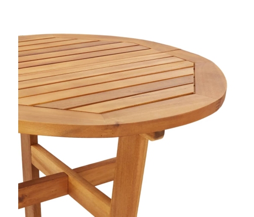Mesa y taburetes altos de jardín 3 pzas madera maciza acacia