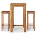 Mesa y taburetes altos de jardín 3 pzas madera maciza acacia