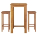 Mesa y taburetes altos de jardín 3 pzas madera maciza acacia