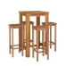Mesa y taburetes altos de jardín 5 pzas madera maciza acacia