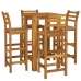 Mesa y taburetes altos de jardín 5 pzas madera maciza acacia