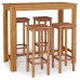 Mesa y taburetes altos de jardín 5 pzas madera maciza acacia