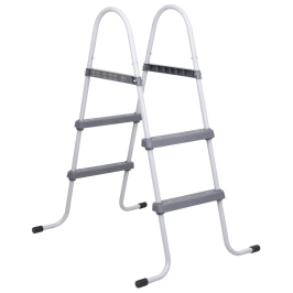 Escalera de piscina acero gris 84 cm