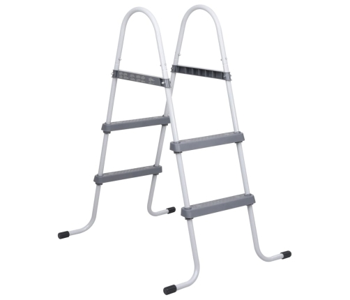 Escalera de piscina acero gris 84 cm