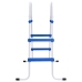 Escalera para piscina acero azul y blanco 84 cm