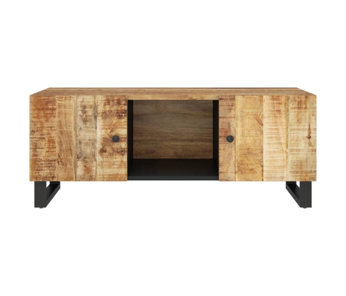 Mesa de centro madera maciza mango y contrachapada 100x54x40 cm