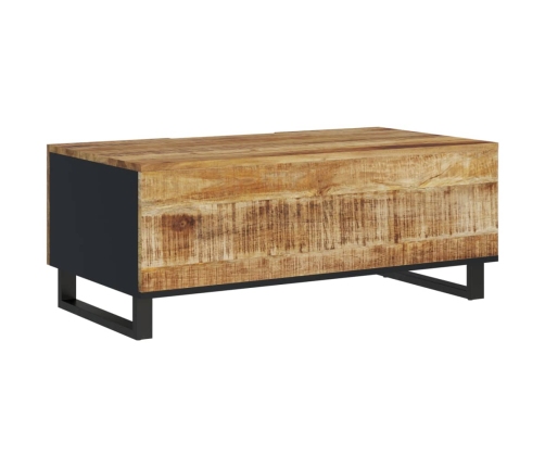 Mesa de centro madera maciza mango y contrachapada 100x54x40 cm