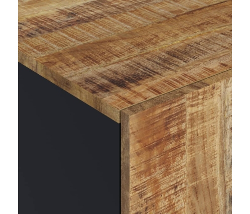 Mesa de centro madera maciza mango y contrachapada 100x54x40 cm