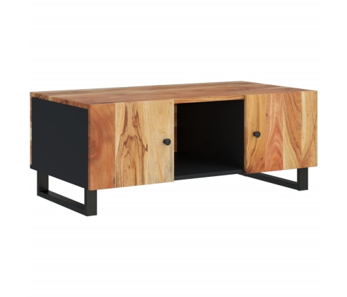 Mesa de centro madera maciza acacia y contrachapada 100x54x40cm