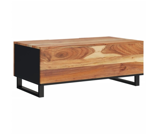 Mesa de centro madera maciza acacia y contrachapada 100x54x40cm