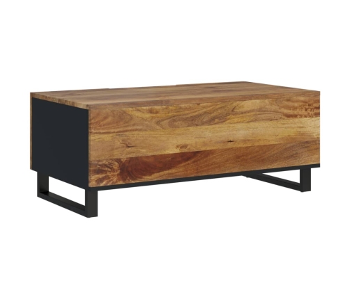 Mesa de centro madera maciza mango y contrachapada 100x54x40 cm