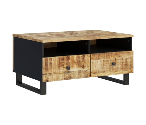 vidaXL Mesa de centro madera maciza mango y contrachapada 80x54x40 cm