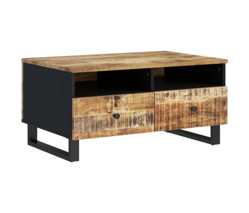 vidaXL Mesa de centro madera maciza mango y contrachapada 80x54x40 cm