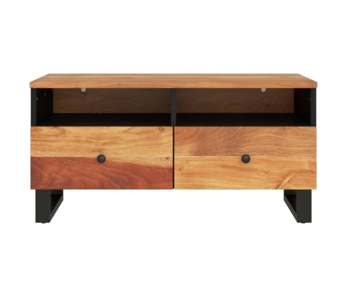 vidaXL Mesa de centro madera maciza acacia y contrachapada 80x54x40 cm