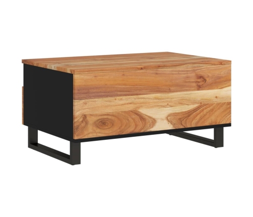 Mesa de centro madera maciza acacia y contrachapada 80x54x40 cm