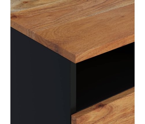 vidaXL Mesa de centro madera maciza acacia y contrachapada 80x54x40 cm