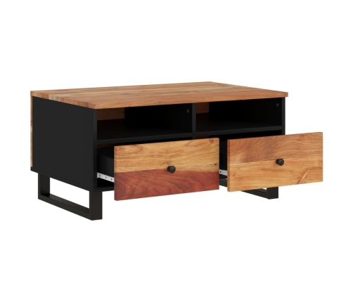 vidaXL Mesa de centro madera maciza acacia y contrachapada 80x54x40 cm