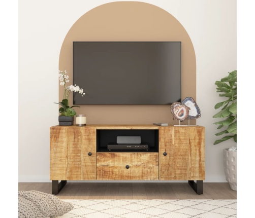 Mueble de TV madera mango y madera contrachapada 105x33,5x46 cm