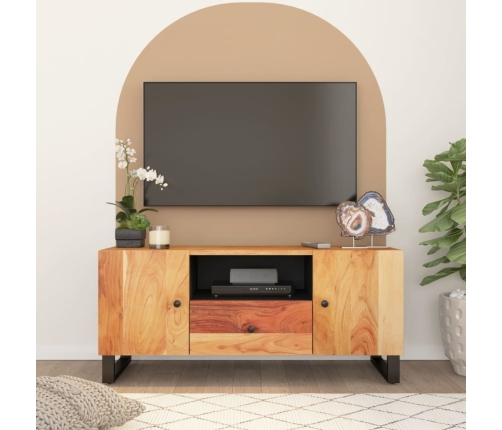 Mueble de TV madera acacia y madera contrachapada 105x33,5x46cm