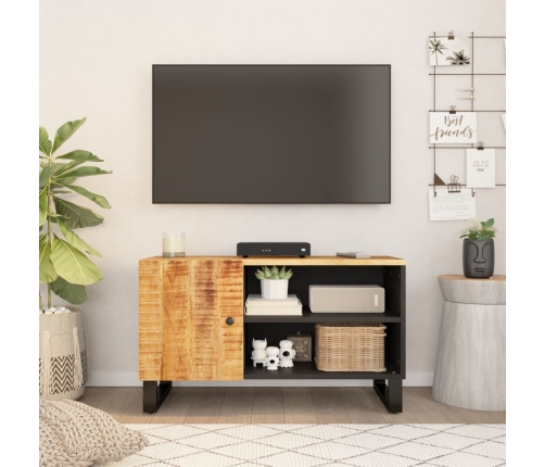 Mueble de TV madera mango y madera contrachapada 80x33x46 cm