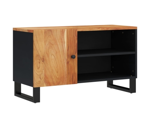 Mueble de TV madera acacia y madera contrachapada 80x33x46 cm