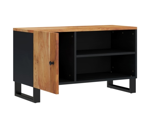 Mueble de TV madera acacia y madera contrachapada 80x33x46 cm